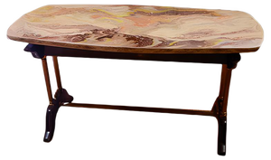Vintage Coffee Table with Faux Marble Top, 1960s