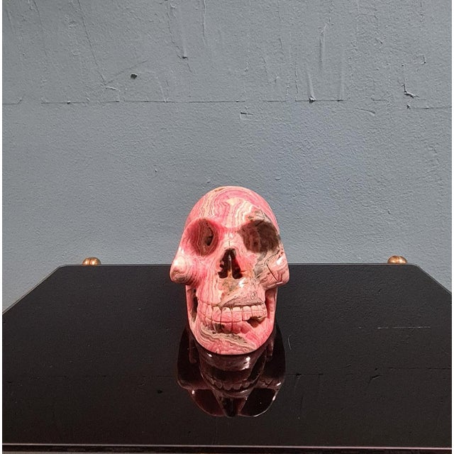 Skull in Rhodochrosite Mineral For Sale - Image 3 of 18