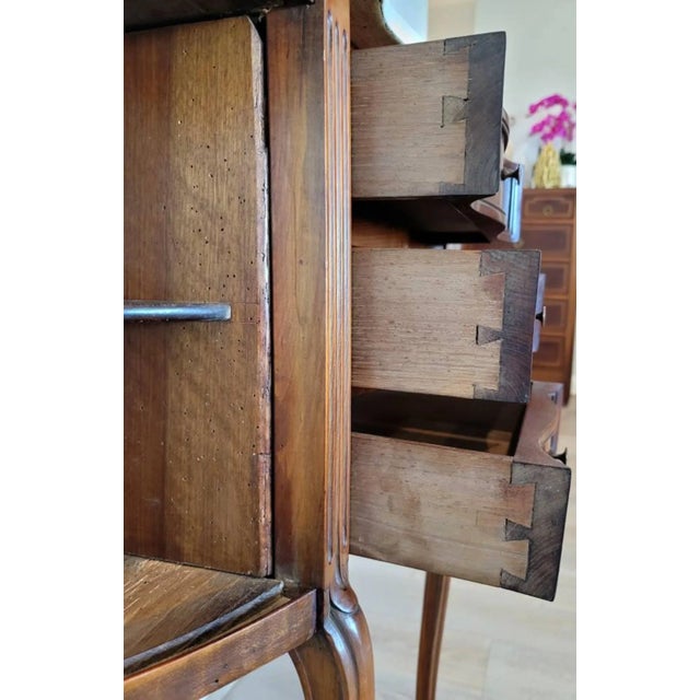 Scarce 18th Century French Louis XV Period Walnut Tambour Door Sideboard For Sale - Image 9 of 13