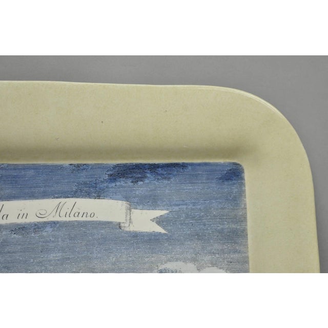 Vintage Fornasetti Milano Italy Italian Large Tole Metal Tray Piazza Della Scala For Sale - Image 14 of 18