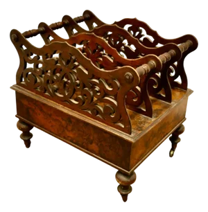 Victorian Walnut Canterbury Magazine Stand