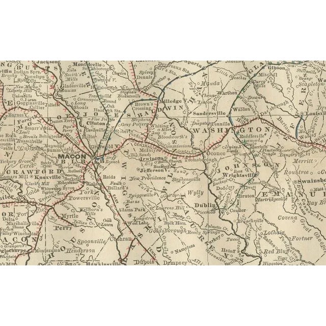 Antique Georgia Map, 1888 For Sale - Image 13 of 14