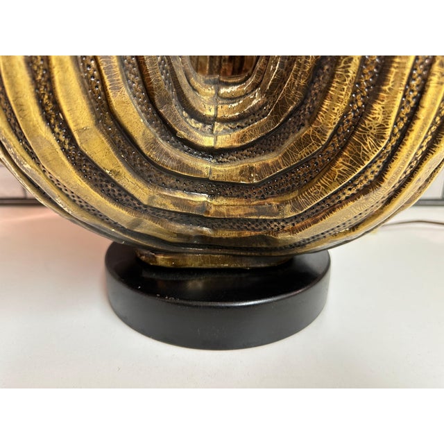 Antique Gold Leaf Plaster Cactus Lamp For Sale - Image 9 of 12