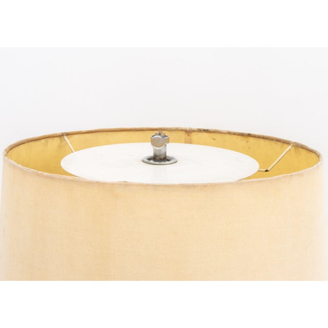 Contemporary Modern Black Marble and Chrome Table Lamp For Sale - Image 3 of 6