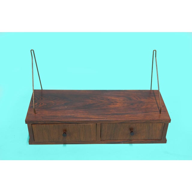 Wood 1960s Danish Rosewood Floating Nightstand For Sale - Image 7 of 8
