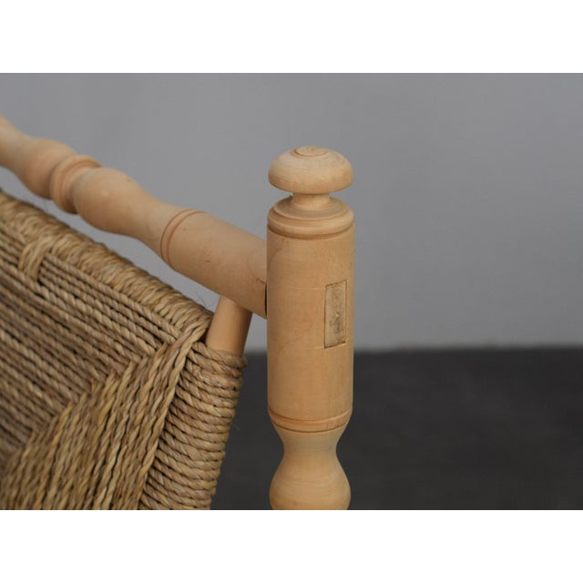 Vintage Woven Seagrass Lounge Chair, France, 1970s For Sale - Image 9 of 11