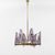 Purple Mid-Century Italian Chandelier in Brass and Purple Acrylic Glass from Stilux Milano, 1970s For Sale - Image 8 of 8