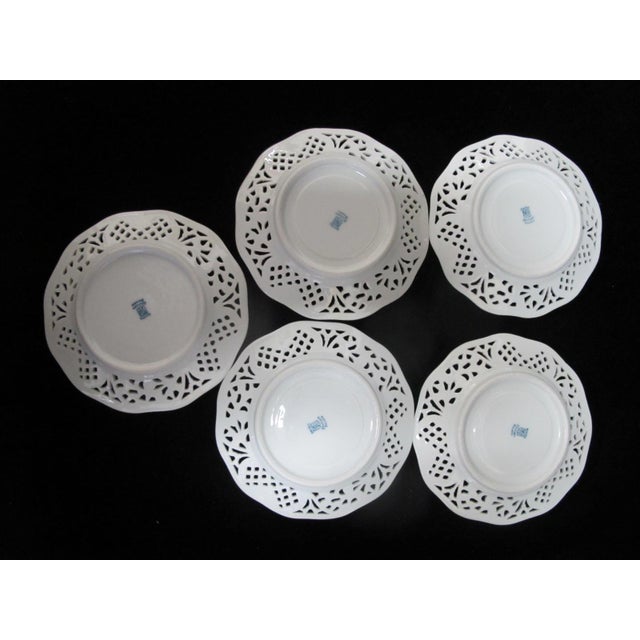 Dresden Schumann Bavaria Chateau Flower Cup & Reticulated Saucer Set of 5 For Sale - Image 9 of 13