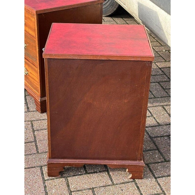 Bedside Drawers in Mahogany with Brass Handles, Set of 2 For Sale - Image 5 of 9