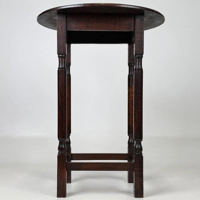 Small Antique Early 20th Century English Oak Side Table For Sale - Image 6 of 11