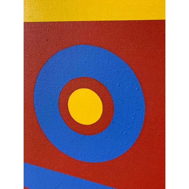 C. 1970s Hard Edge Op Art Painting by Wilma Dick For Sale - Image 12 of 13