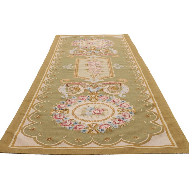 French Vintage Chinese Aubusson Rug, 03'01 X 09'01 For Sale - Image 3 of 10