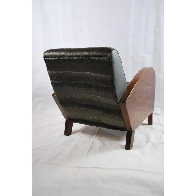 Black Mid-Century Custom Made Armchair & Coffee Table For Sale - Image 8 of 10
