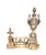French Vintage Castillan Louis XVI French Style Cast Brass Fireplace Andirons Chenets ~ a Pair For Sale - Image 3 of 7