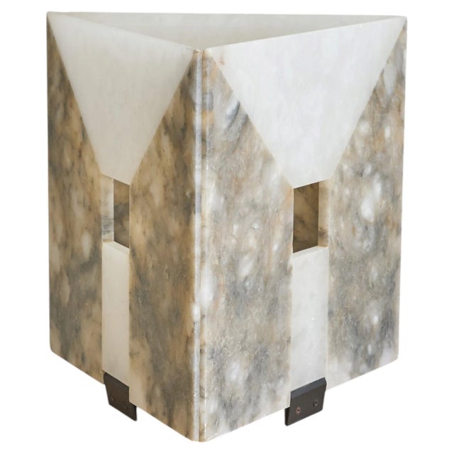 Metal 1970s Italian 'Etrusca' Alabaster Table Lamp by Angelo Mangiarotti for Skipper For Sale - Image 7 of 13