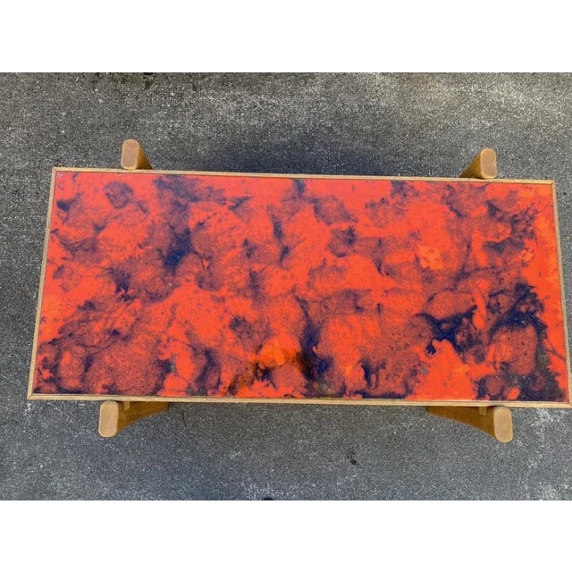 Vintage Enameled Coffee Table with Lava Effect Top, 1970s For Sale - Image 14 of 18