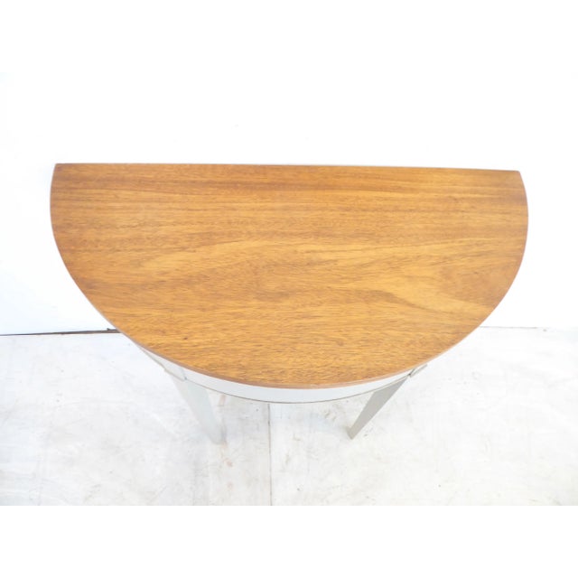 Mid-Century Modern Vintage Swedish Style Demi-Lune Console For Sale - Image 3 of 4