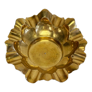 Vintage Scalloped Edge Brass Wine Coaster, Candle Holder or Catchall Dish