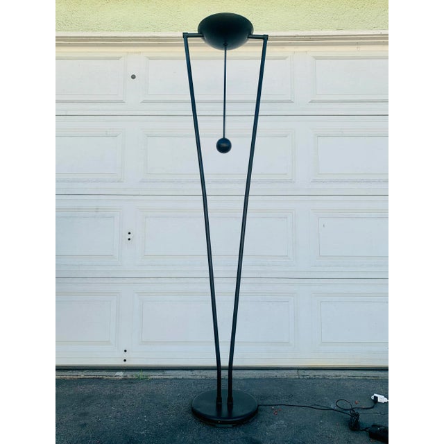 1980s Postmodern Pendulum Torchiere Floor Lamp For Sale - Image 5 of 11