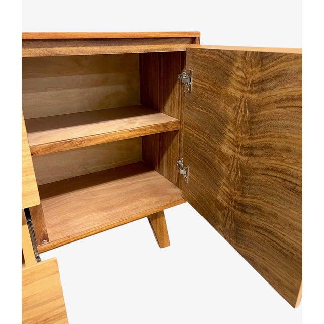 Brown Mid Century Modern Style Credenza 2 Door 2 Drawer Tv Cabinet. For Sale - Image 8 of 9