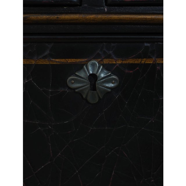 Wood 1990s Baker Milling Road Crackle Finish Black Chest For Sale - Image 7 of 17