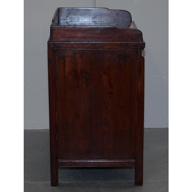 Antique Chinese Redwood Lacquered Inlaid Sideboard For Sale - Image 9 of 14