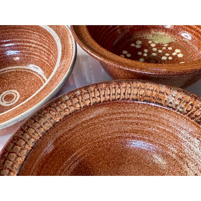 Mid-Century Modern Studio Ceramic Art Bowls from Helma Klett, Germany, 1960s, Set of 3 For Sale - Image 3 of 13