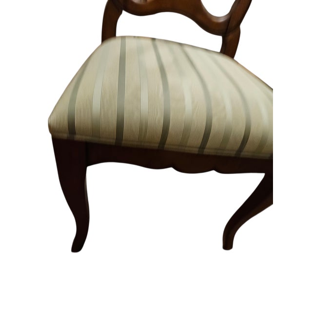 1990s 2 Ethan Allen Dining Room Side Chairs French Country Custom Fabric Finish 216 For Sale - Image 5 of 13