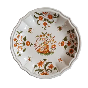 Vintage Hand-Painted Ceramic Wall Plate by Gabriel Fourmaintraux