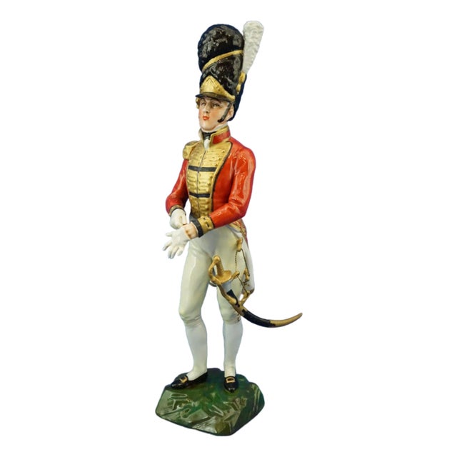 Porcelain Sculpture of Napoleonic Soldier from Capodimonte Manufacture For Sale