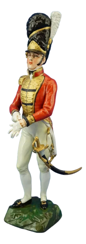 Porcelain Sculpture of Napoleonic Soldier from Capodimonte Manufacture