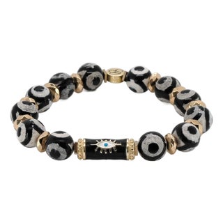 Karma Black Evil Eye Beaded Bracelet For Sale