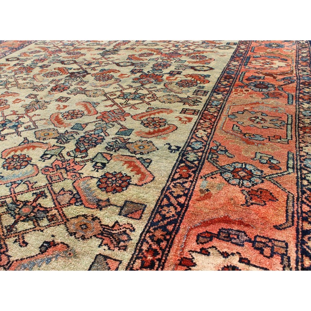 Antique Persian Malayer Rug With All-Over Sub-Geometric Design in Red and Blue For Sale In Atlanta - Image 6 of 7