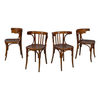 Mid-Century Modern Italian Armchairs in Wood, 1940s, Set of 4 For Sale