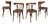 Mid-Century Modern Italian Armchairs in Wood, 1940s, Set of 4 For Sale