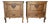 Pair of Vintage French Louis XV-Style Carved Oak Fall-Front Nightstands For Sale