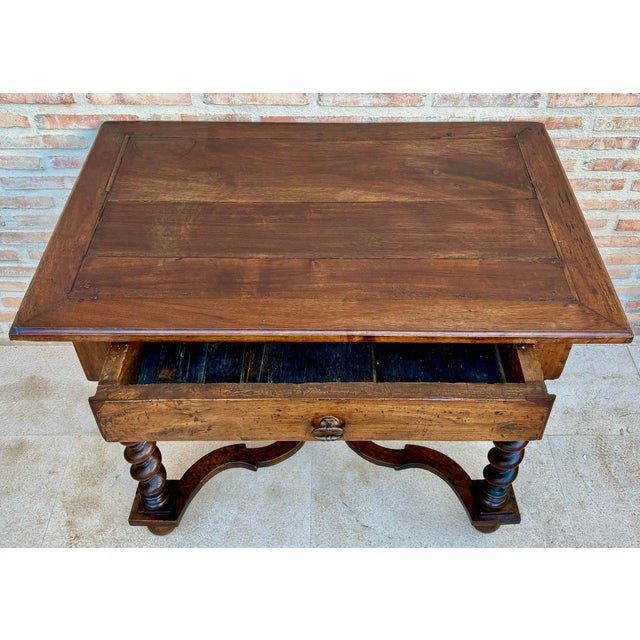 Early 19th Century French Walnut Desk with Drawer, 1890s For Sale - Image 6 of 14