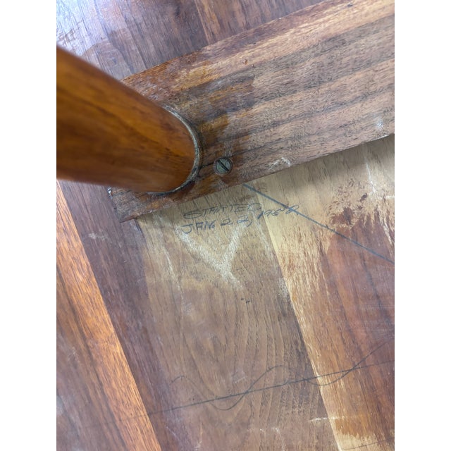 Wood Vintage 1953 Mid Century Modern Round Walnut Coffee Table For Sale - Image 7 of 9