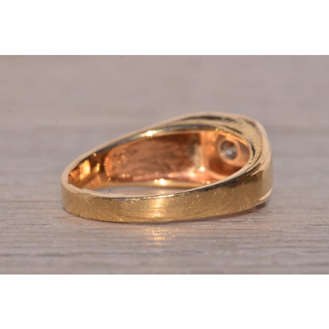 Gold The Holbrook: Gentleman's Yellow Gold and Natural Diamond Ring For Sale - Image 8 of 12