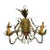 Vintage 5 Light Pineapple Custom Painted Tole Palm Beach Regency Small Chandelier For Sale