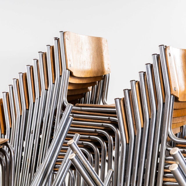 Chrome Frame Stacking Chair, 1970s For Sale - Image 4 of 11