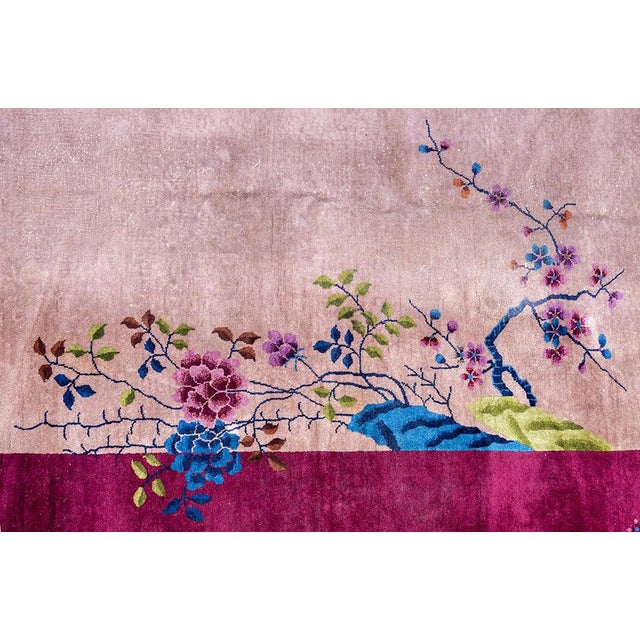 Art Deco A Sensational Antique 10'x14' Purple Ground Art Deco Chinese Rug Circa 1920 For Sale - Image 3 of 6