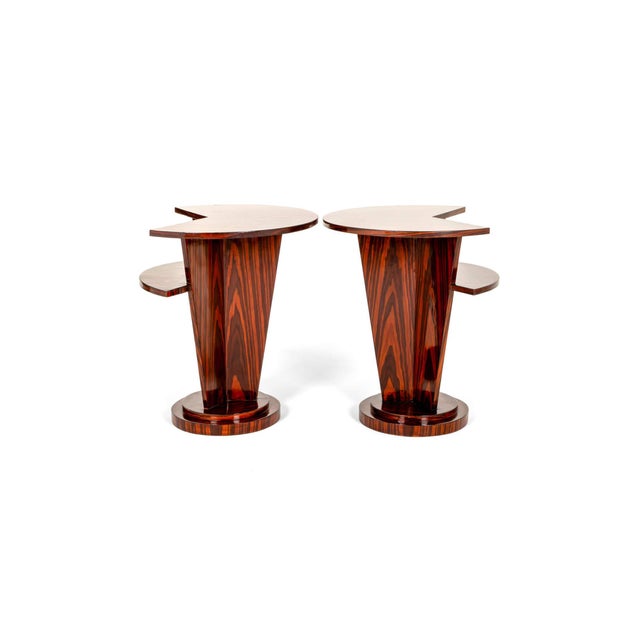 Art Deco Indian Rosewood Side Tables or Nightstands, Set of 2 For Sale - Image 14 of 14