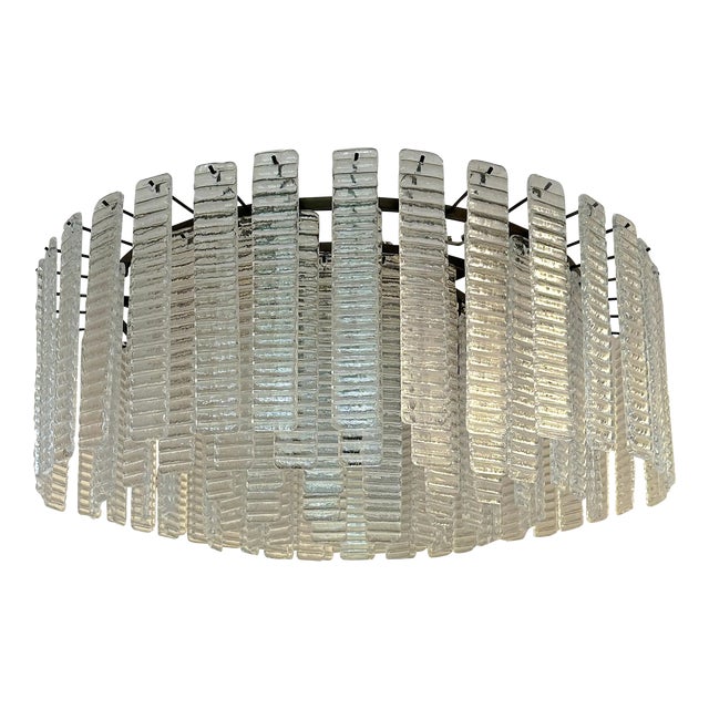 Clear Strips Listelli Murano Glass Burnish Flush Mount by Simoeng for Simoeng For Sale