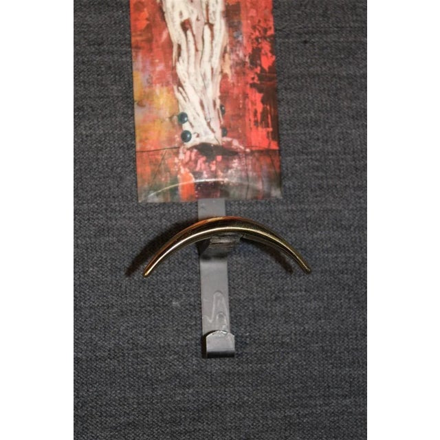 Metal Brass & Metal Plastic Wall Hangings, Italy, 1950s, Set of 2 For Sale - Image 7 of 8