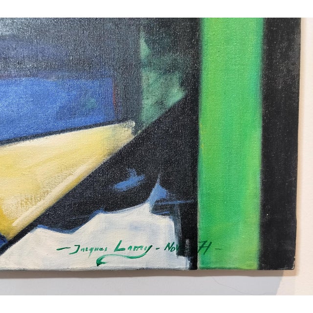 Mid-Century Modern Mid Century Modern Abstract Painting of the Artist's Studio by Jacques Lamy For Sale - Image 3 of 7