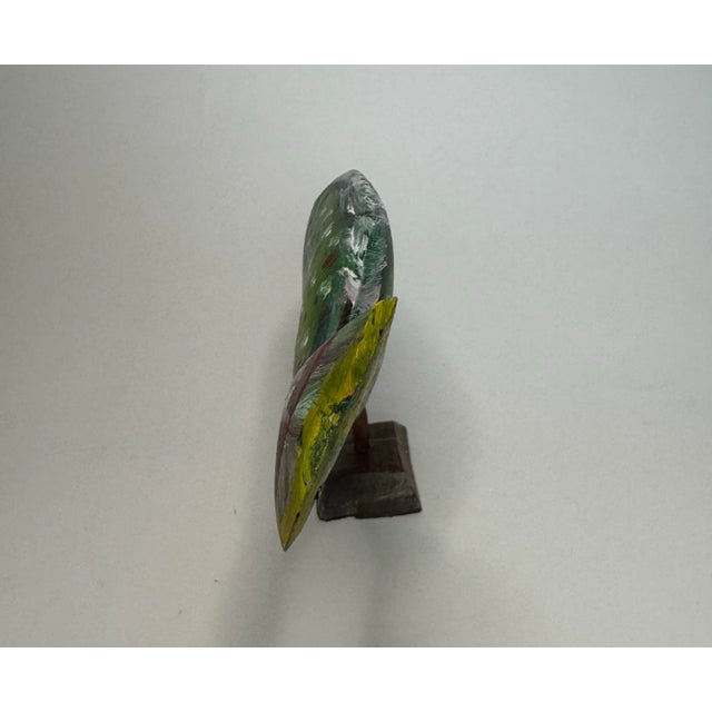 Coastal Sculpted Wood Hand Painted Tropical Fish Figurine For Sale - Image 9 of 12