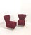 Cherry Velvet Armchairs with Wooden Legs, Italy, 1960s, Set of 2 For Sale - Image 10 of 13
