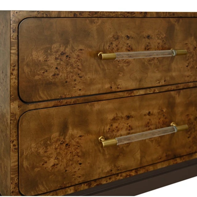 Wood Matthew Izzo Home Etta Dark Burl Wood Four Drawer Chest For Sale - Image 7 of 9