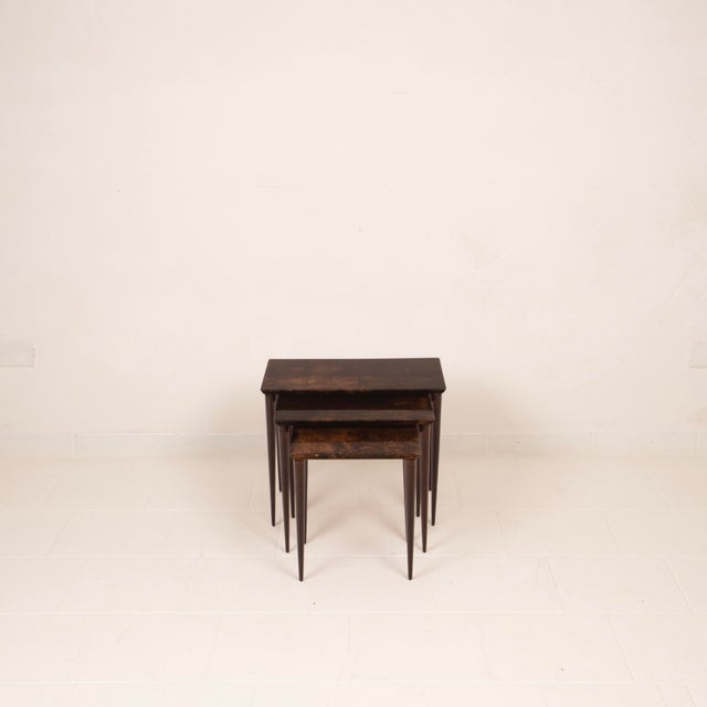 Model 764 Nesting Tables by Aldo Tura for Tura Milano, 1950, Set of 3 For Sale - Image 9 of 18